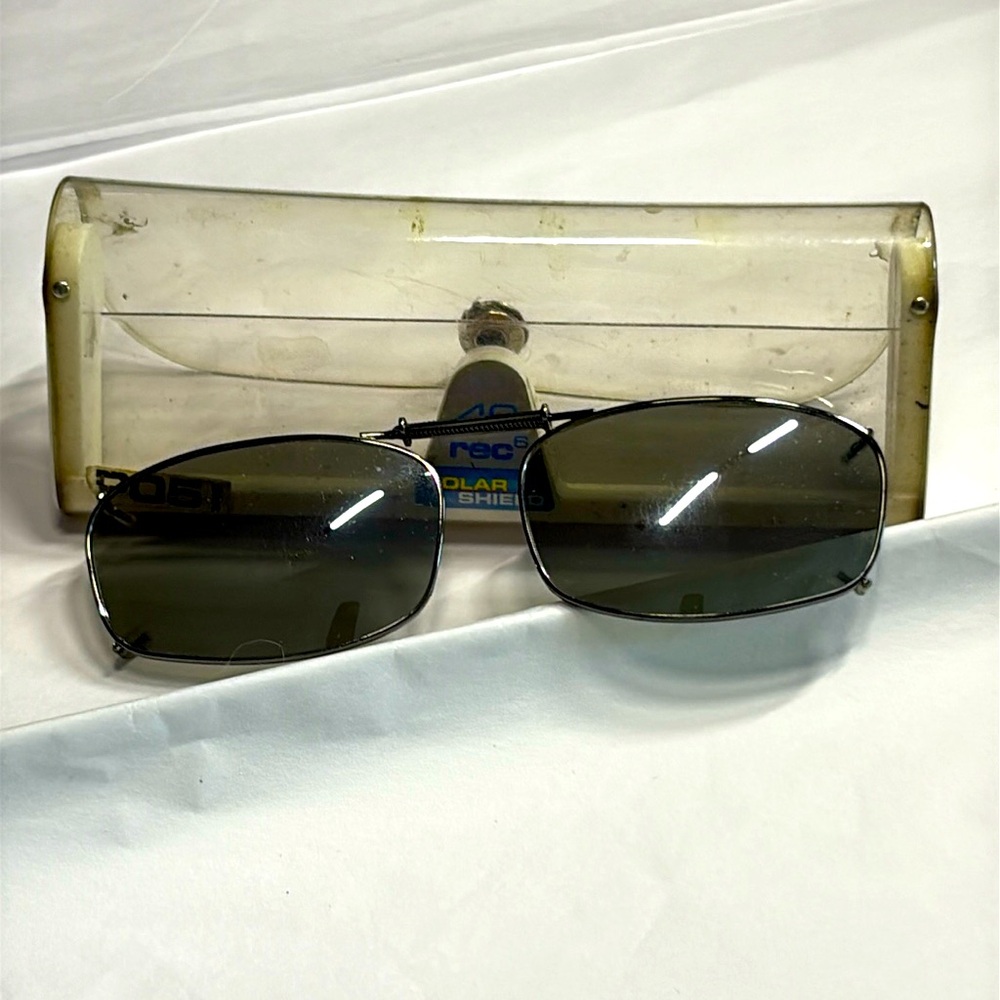 Solar Shield Clip-on Sunglasses with Black Frames